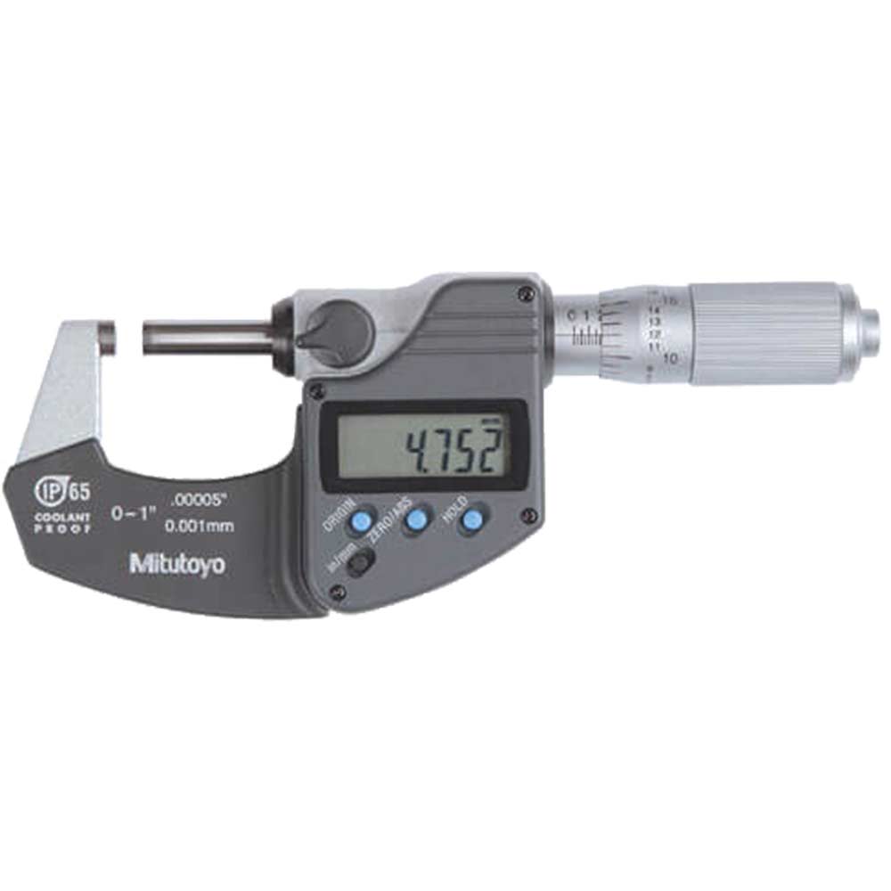 Image of Mitutoyo 293-334 0-25mm Digimatic Spc Micrometer Ip65 Coolant Proof With Data Out