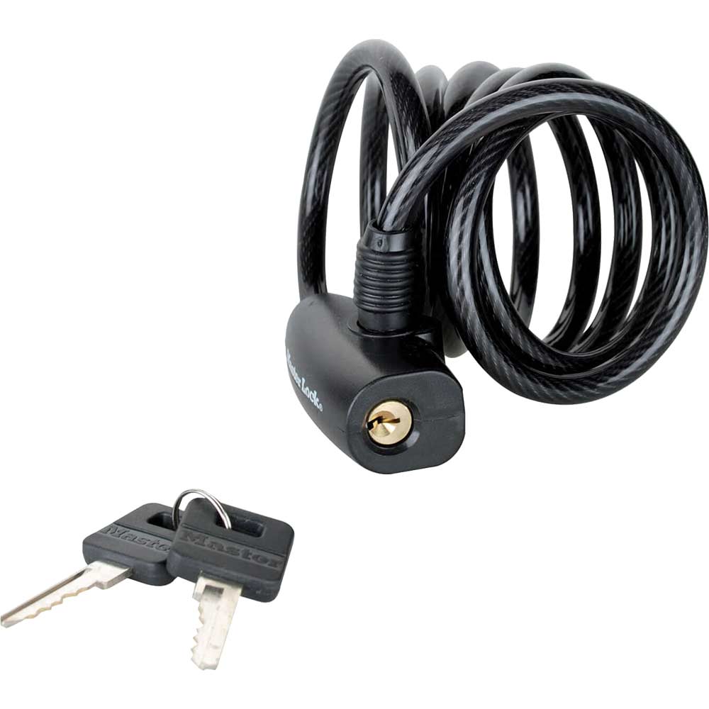 Image of MasterLock Self Coiling Keyed Cable Lock 1.8 Metre x 8mm