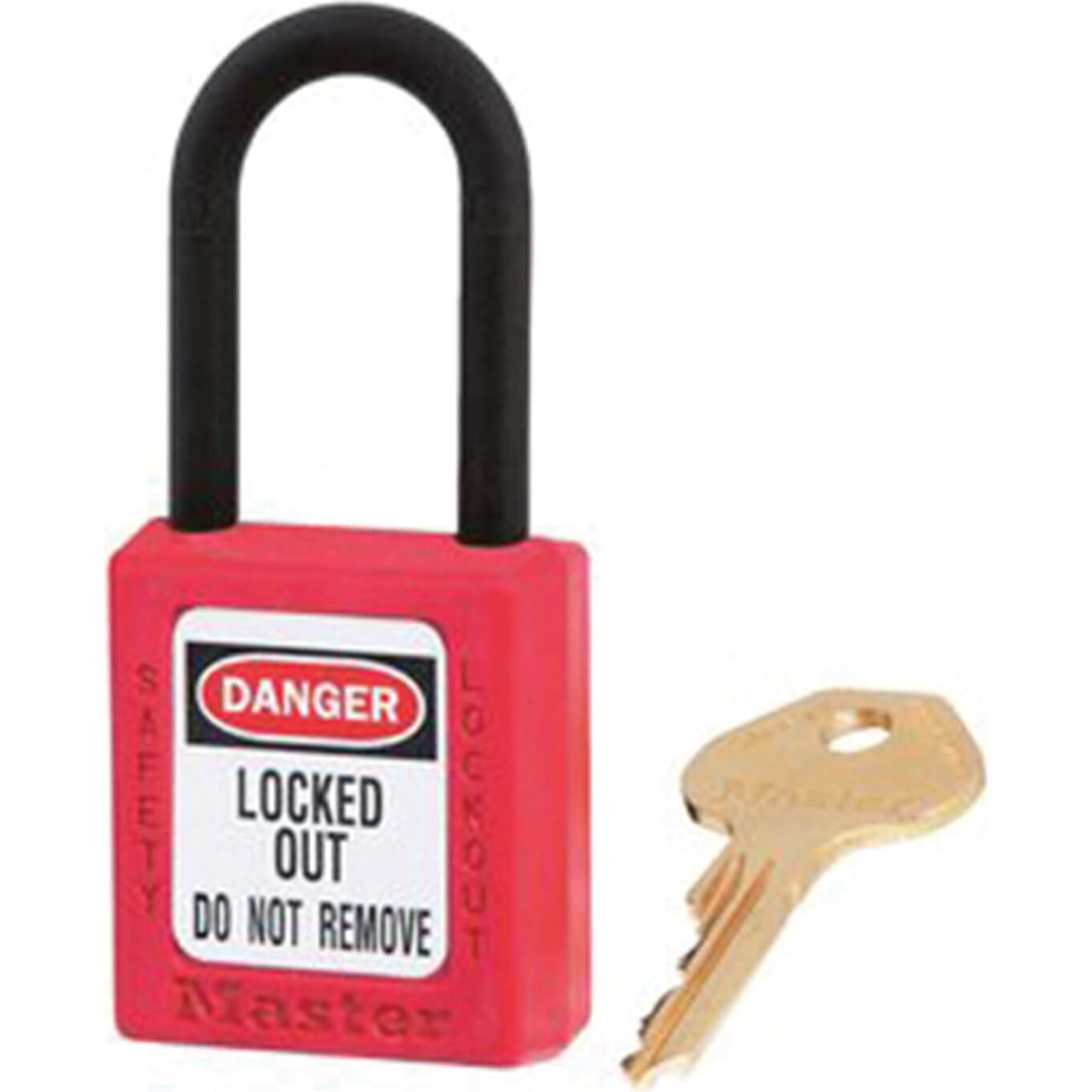 MasterLock 38mm Lockout Padlock with Plastic Shackle Red