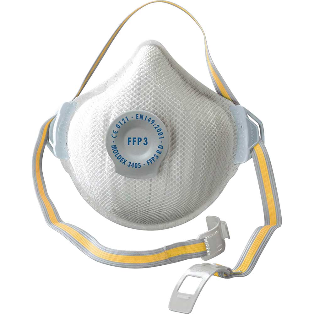 Image of Moldex Series 3000 Reusable Dust Mask D Ventex Valve (Aqueous, Fine Toxic Dust & Fibres) EN149 FFP3 Pack of 5