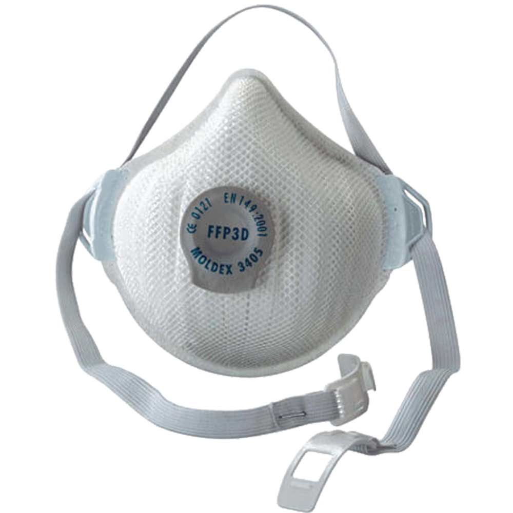 Image of Moldex Series 3000 Reusable Dust Mask with Ventex Valve Size Medium / Large (Aqueous, Fine Toxic Dust & Fibres) EN149 FFP3