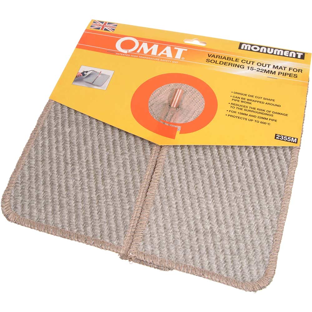 Image of Monument 2355M Cut Out Plumbers Soldering Mat For 15 & 22mm Pipe