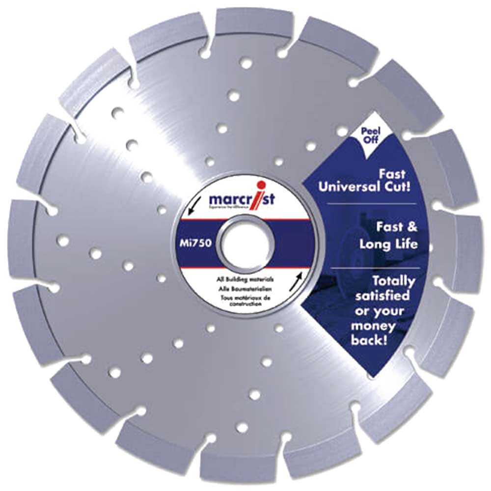 Marcrist MI750 350mm x 25mm Fast Universal Diamond Cutting Blade for Building Materials / Concrete /