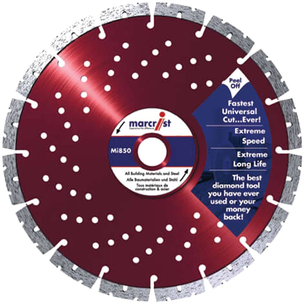 Image of Marcrist MI850 115mm Fast Universal Angle Grinder Diamond Cutting Disc for Building Materials / Concrete / Natural Stone & Metal