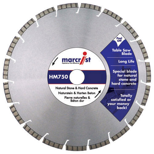 Marcrist HM750 300mm x 30mm Diamond Cutting Disc for Building Materials / Concrete & Natural Stone