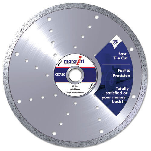 Marcrist CK750 230mm x 30mm Fast Tile Saw Diamond Cutting Blade without Flange for / Marble / Slate 