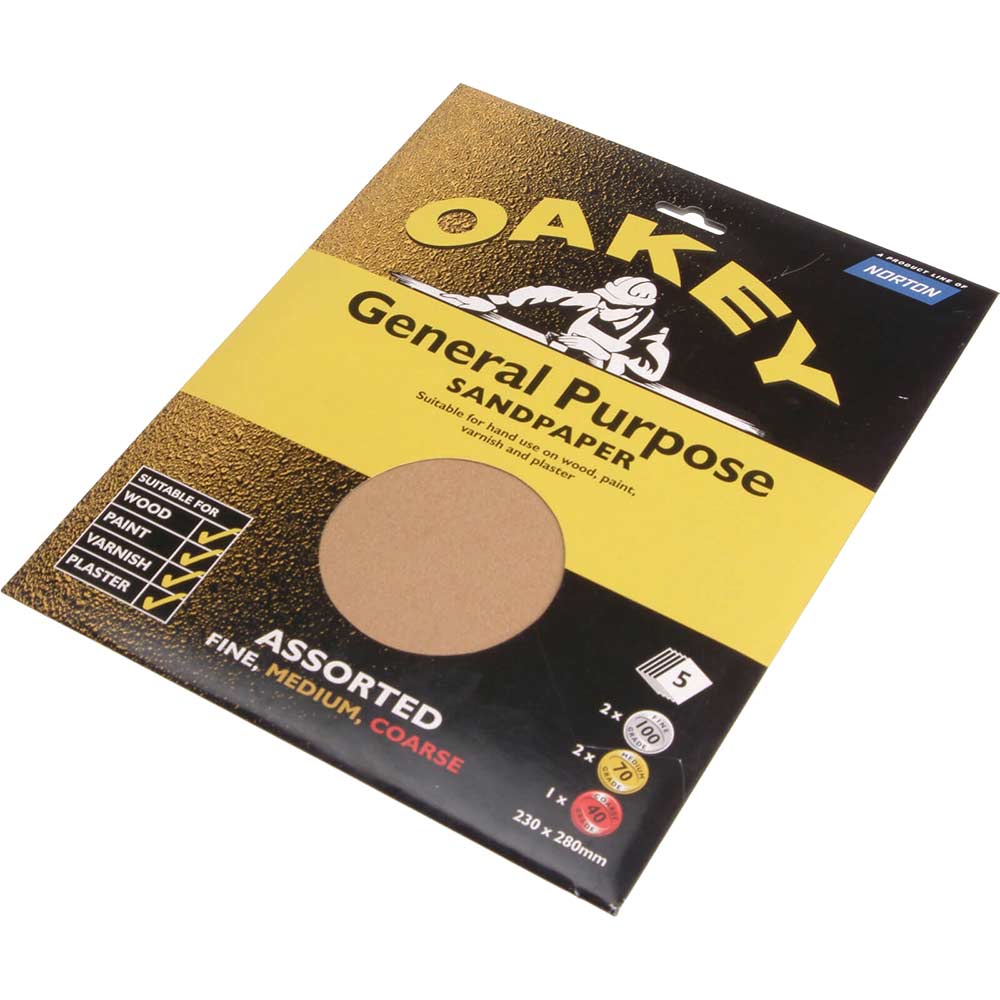 Image of Oakey Glasspaper Sheets 0 63642558274 Pack of 25