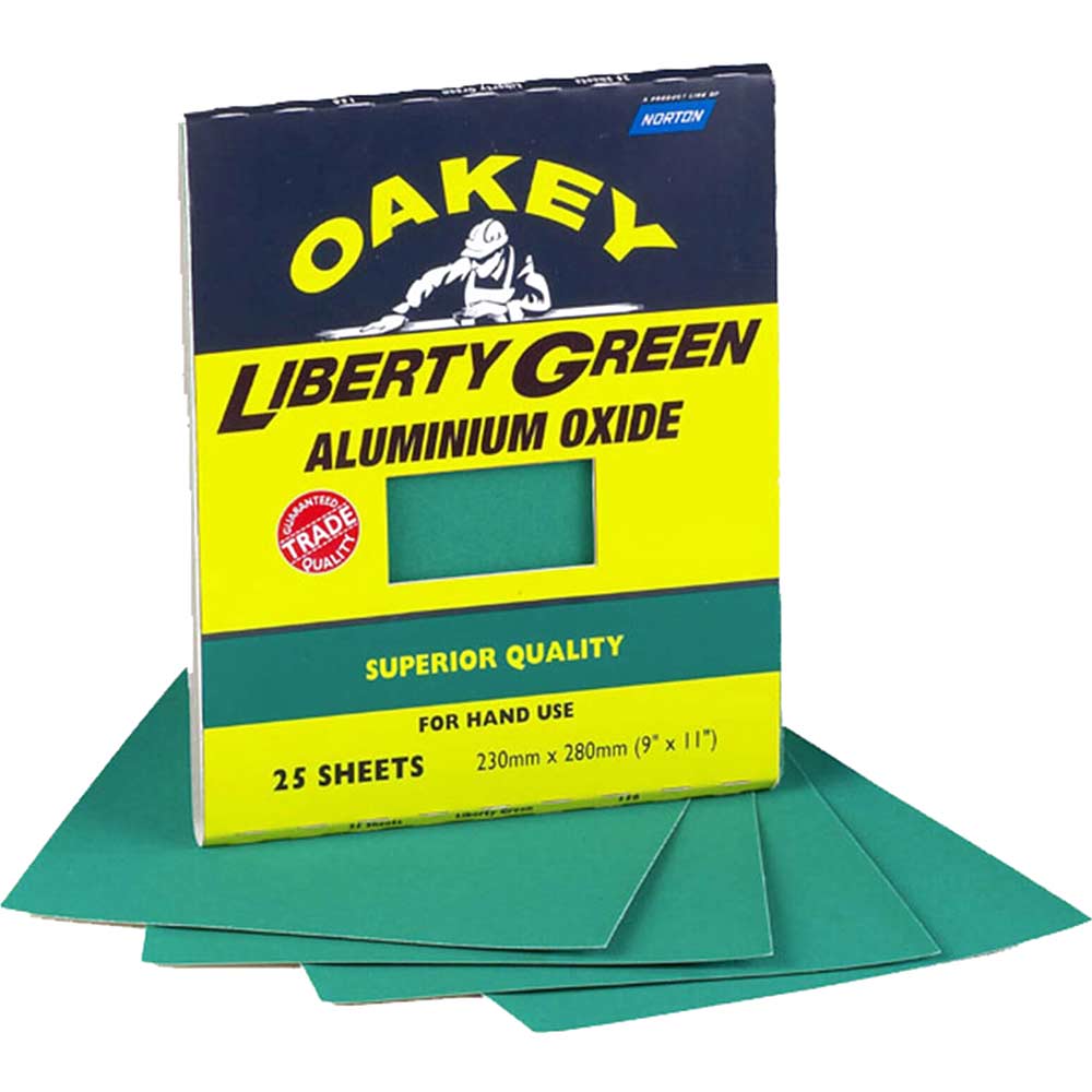 Oakey Lib Green Sheets Pack of 3 Coarse 63642584725