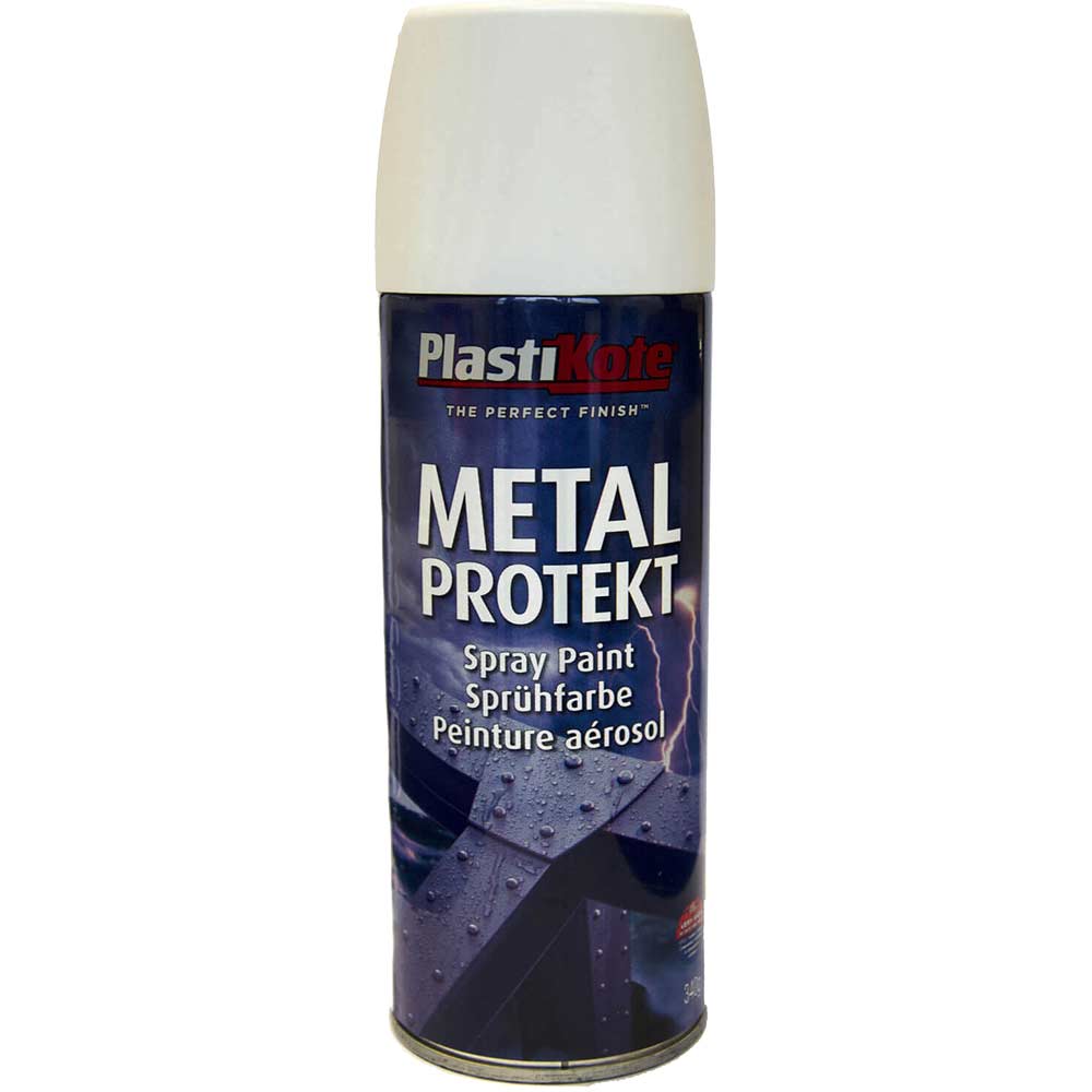 Plastikote 1287 Metal Protekt Satin White Aerosol 400ml