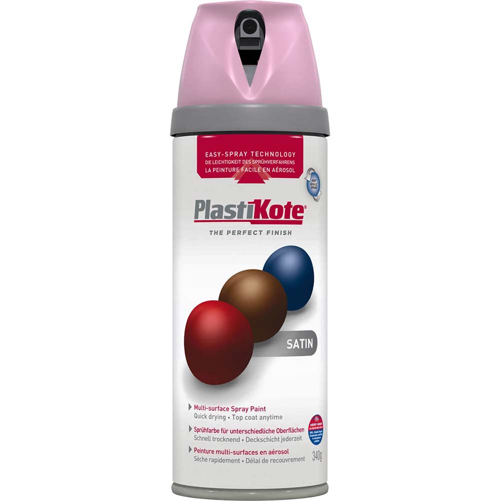 Plastikote Premium Aerosol Spray Paint Satin Cameo Pink 400ml