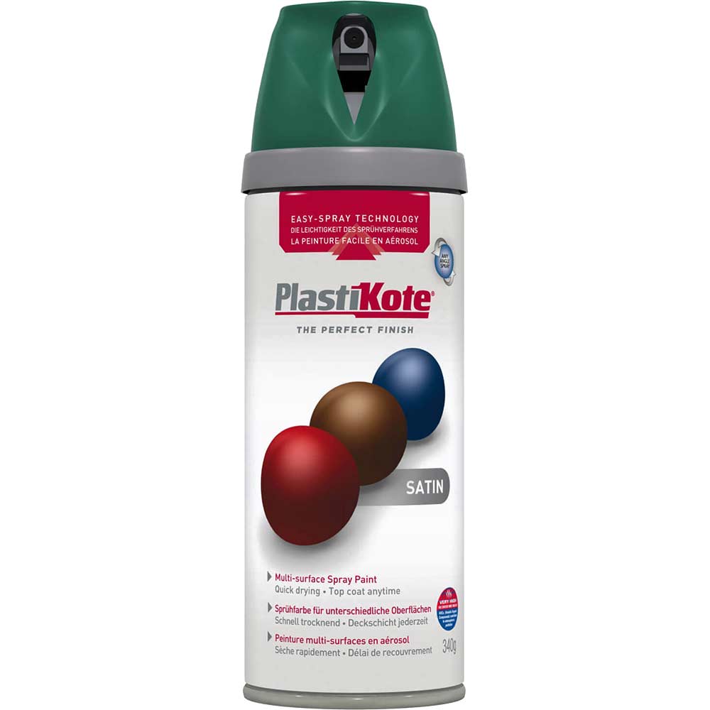 Plastikote Premium Aerosol Spray Paint Satin Hunt Green 400ml