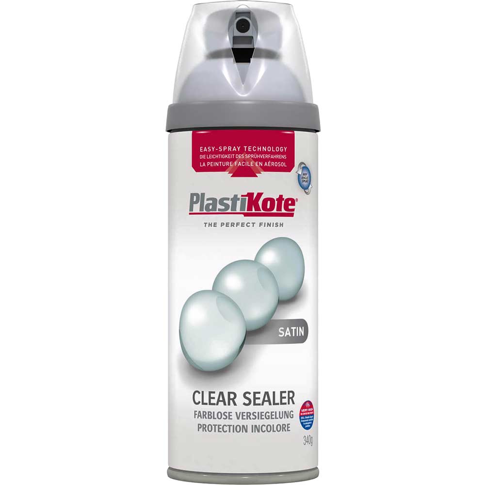 Plastikote Premium Aerosol Spray Paint Satin Clear Acrylic 400ml