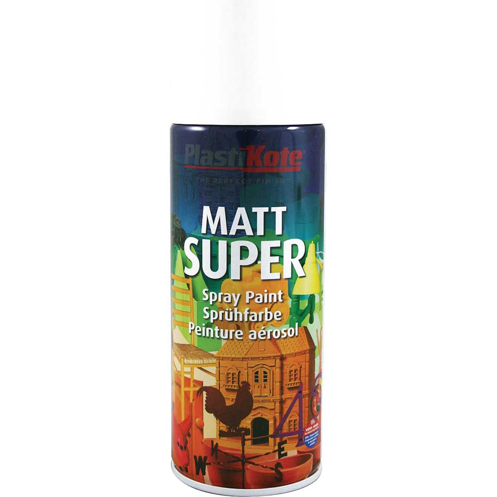 Plastikote 3115 Super Enamel Paint Matt Black Plum Aerosol 400ml