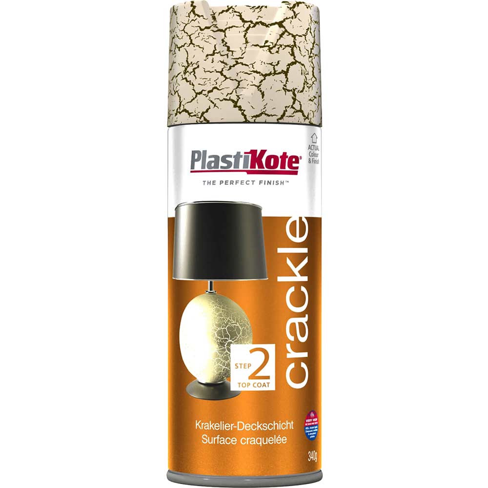 Plastikote Crackle Touch Antique Look Top Coat Aerosol Spray Paint Heritage Gold 400ml