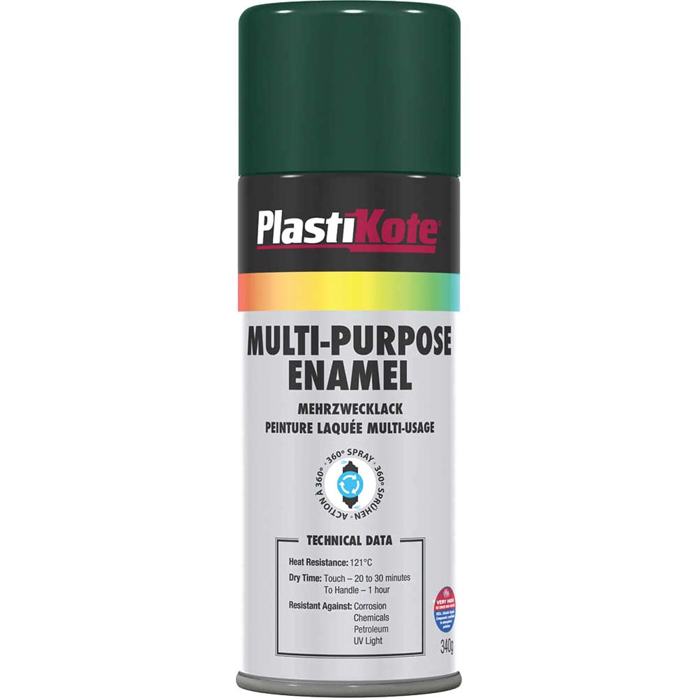 Image of Plastikote Multi Purpose Aerosol Enamel Spray Paint Gloss Green 400ml