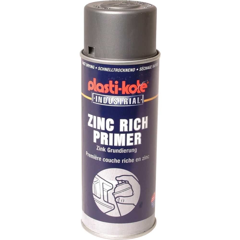 Plastikote Industrial Primer Aerosol Spray Paint Zinc Rich 400ml