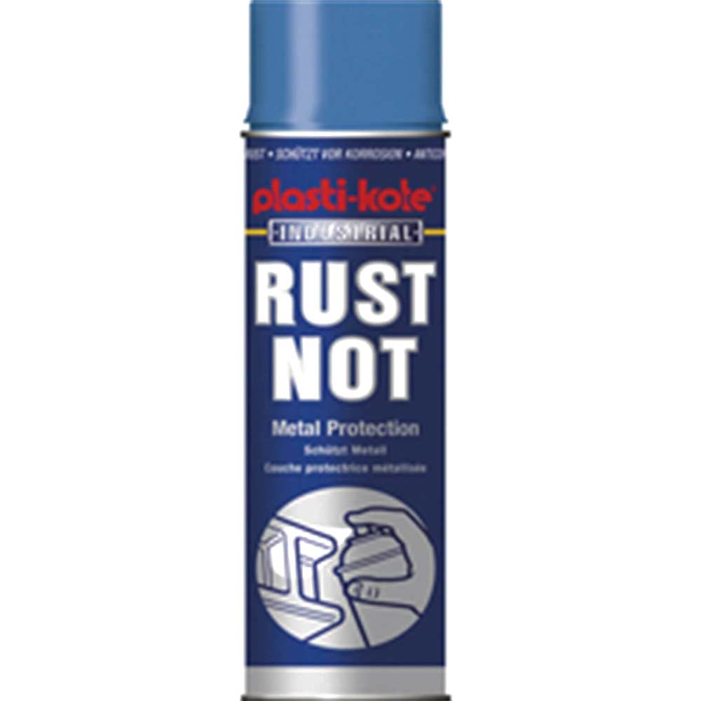 Image of Plastikote Rust Not Matt Metal Protection Aerosol Spray Paint Silver Grey 500ml