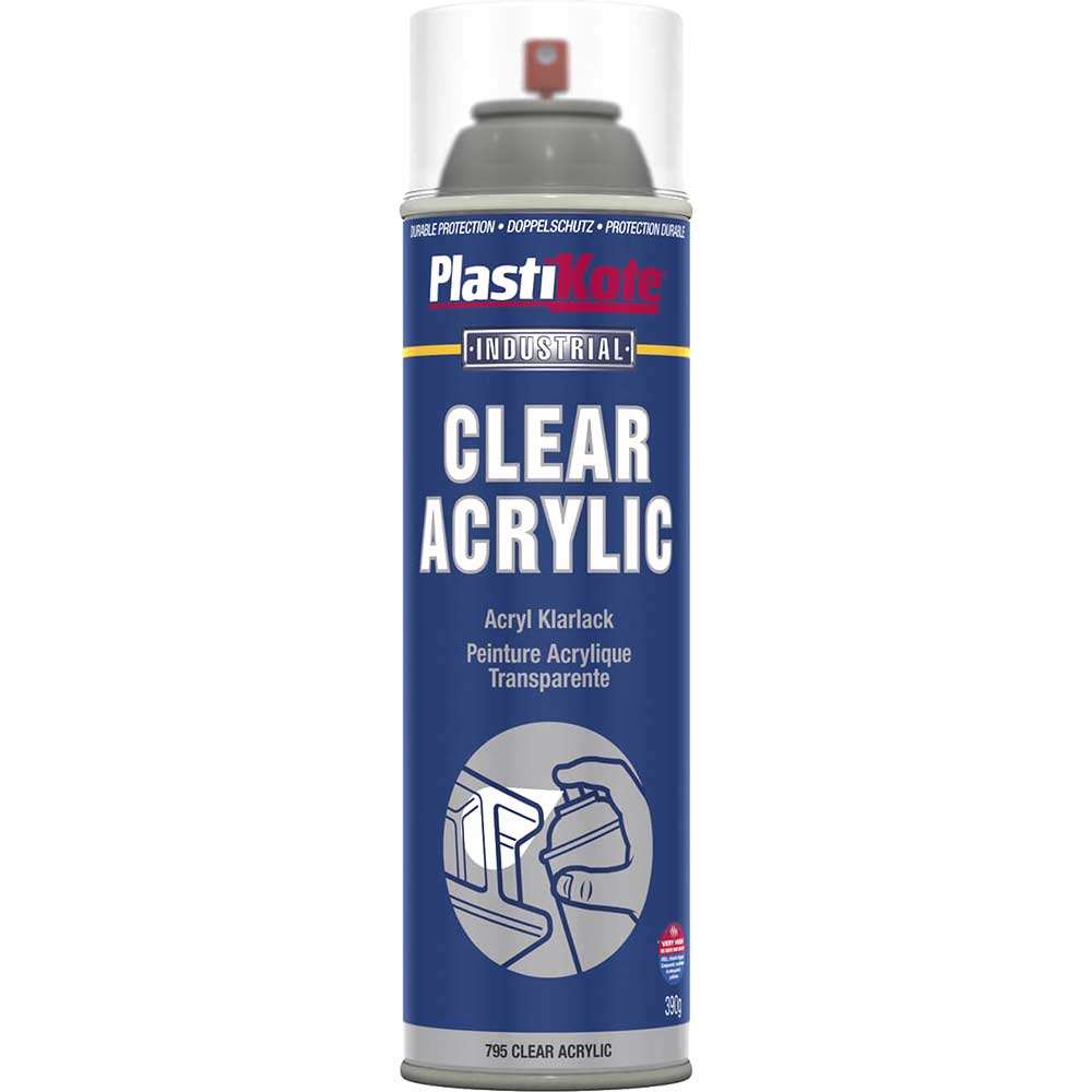 Plastikote Industrial Clear Aerolsol Acrylic Spray 500ml