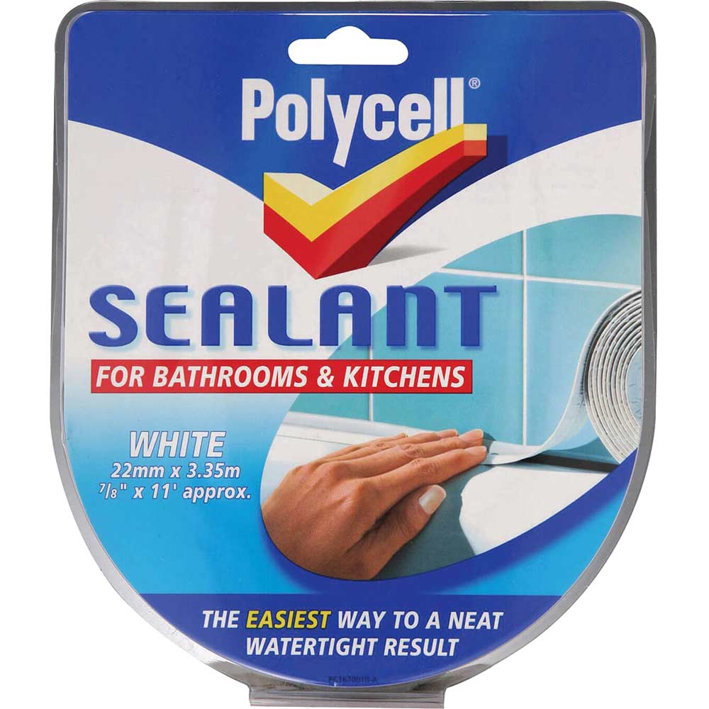 Polycell Sealant Strip for Bathroom / Kitchen White 22mm