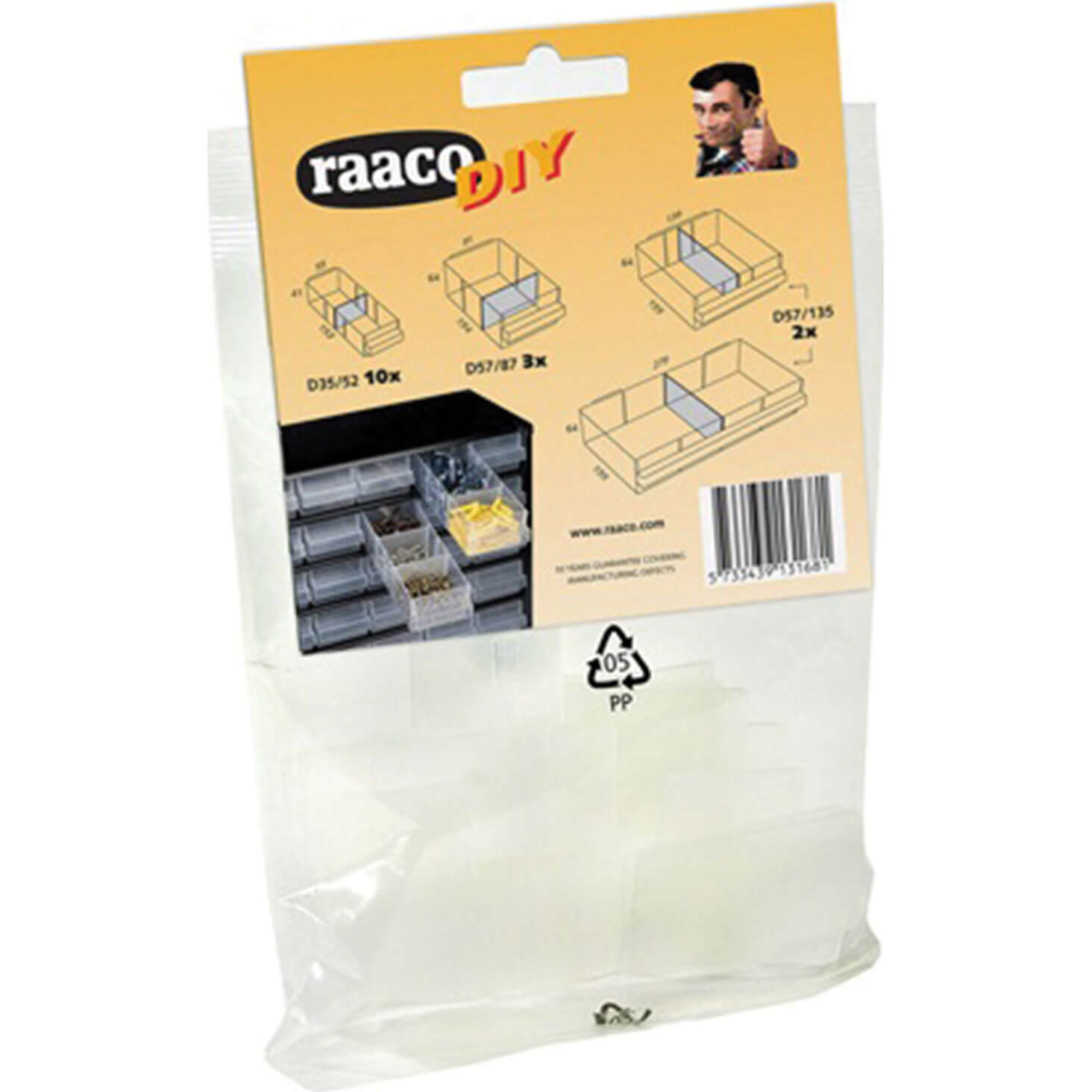 Raaco 15 Piece Mixed Bag of Cabinet Drawer Dividers