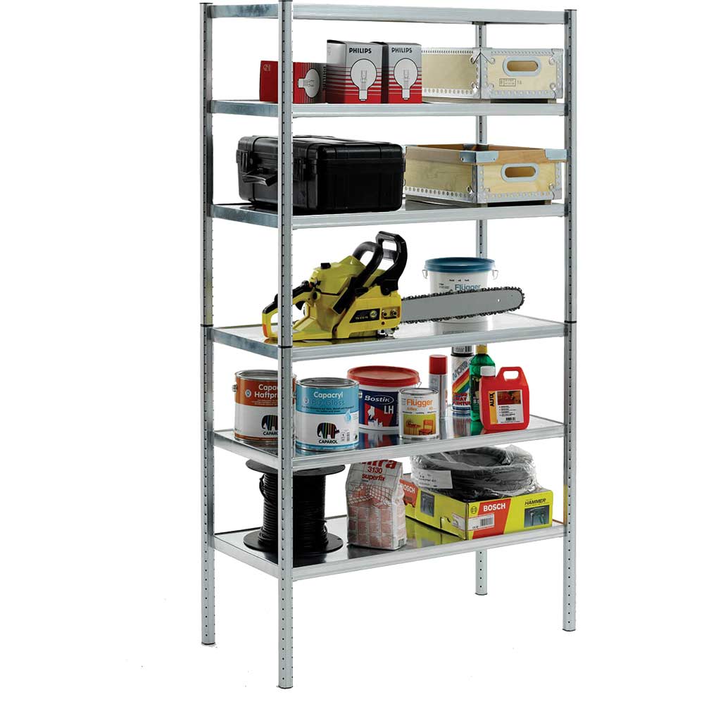 Raaco 6 Shelf Galvanised Steel Shelving Unit