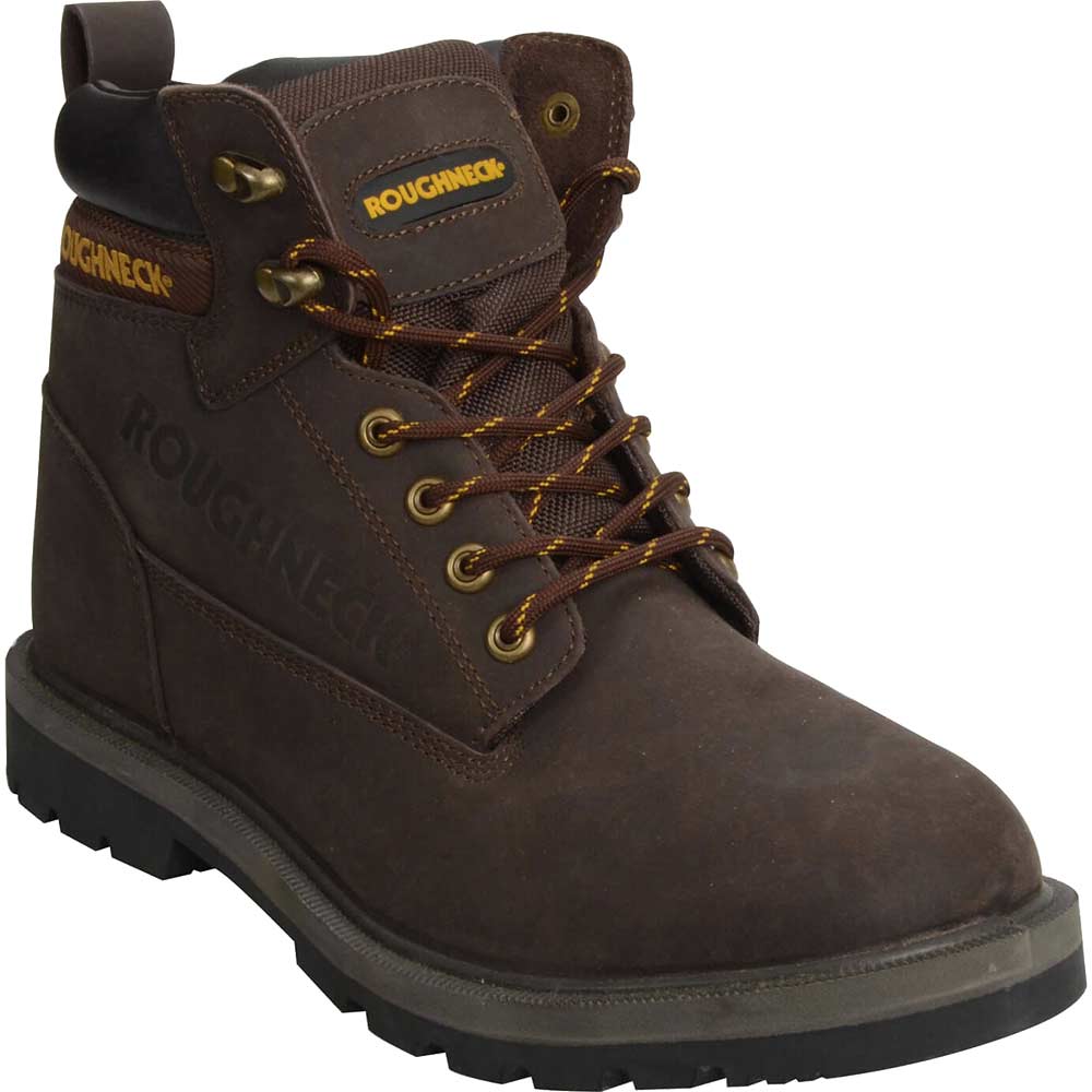 Image of Roughneck Mens Tornado Site Work Boots with Composite Midsole Brown Size 7