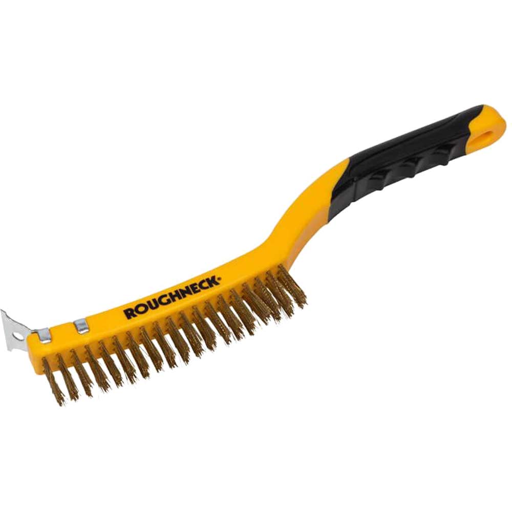 Roughneck Brass Soft Grip Wire Brush 350mm / 14"