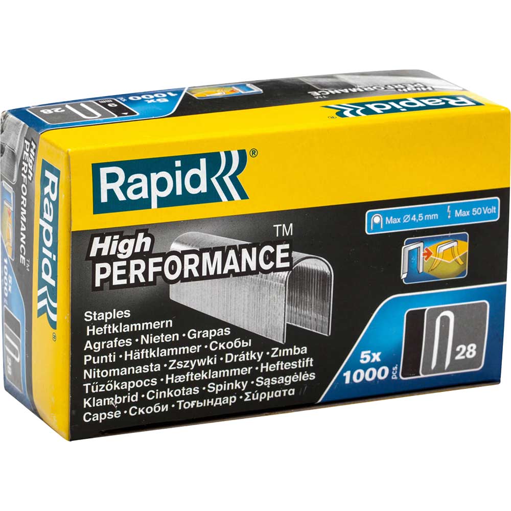 Rapid 36/14 Dp x 5M White Staples Pack of 5 x 1000