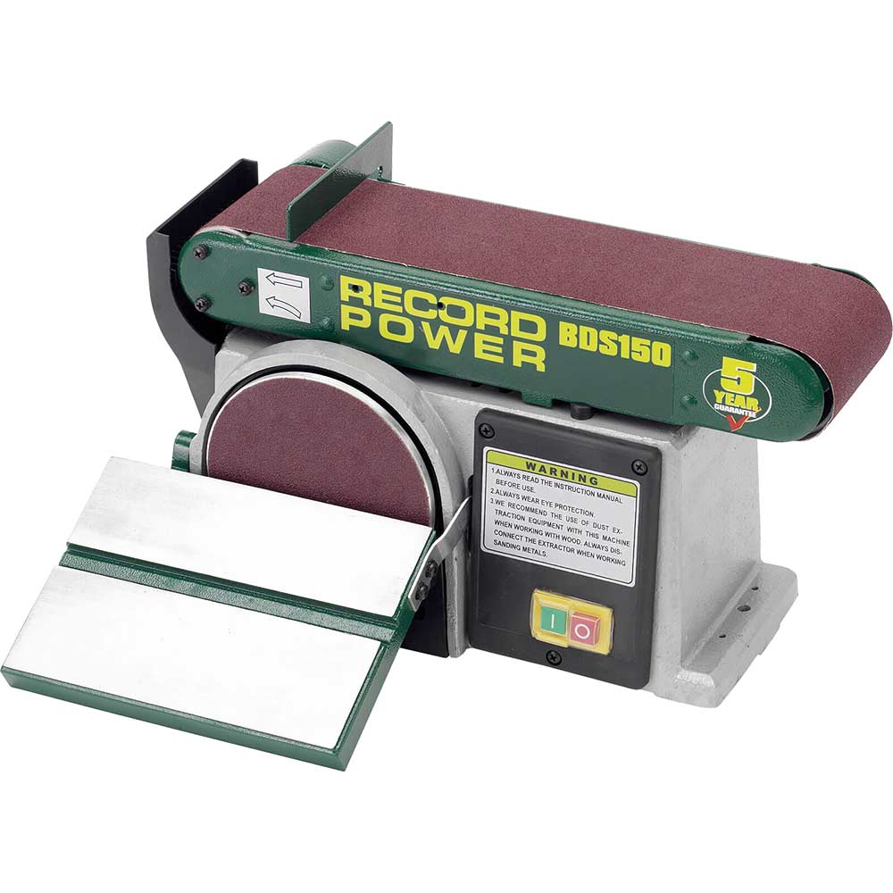 Record Power BDS150 Bench Belt & Wheel Sander 150mm Disc 240v