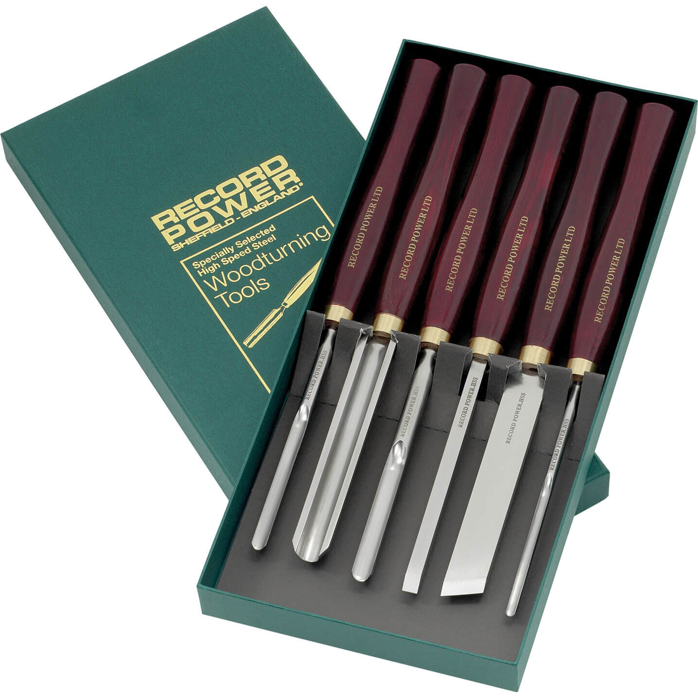 Record Power 6 Piece HSS Wood Turning Tool Spindle Set