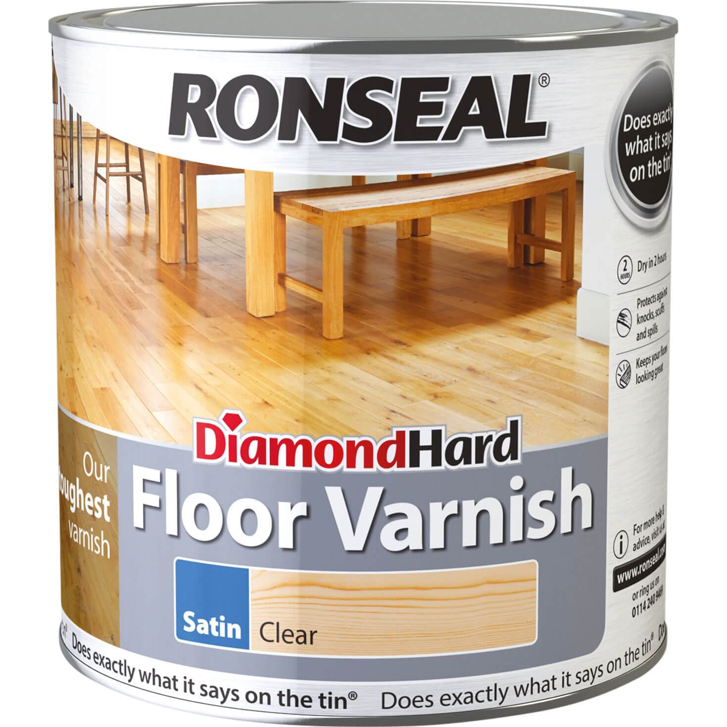 Ronseal Diamond Hard Floor Varnish Gloss 2.5 Litre