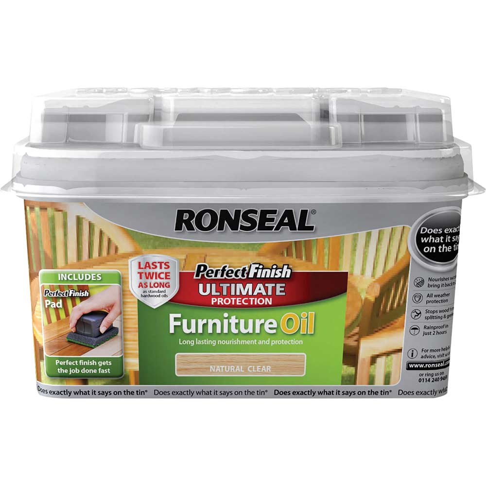 Ronseal Perfect Finish Hardwood Garden Furniture Oil Nat 750ml