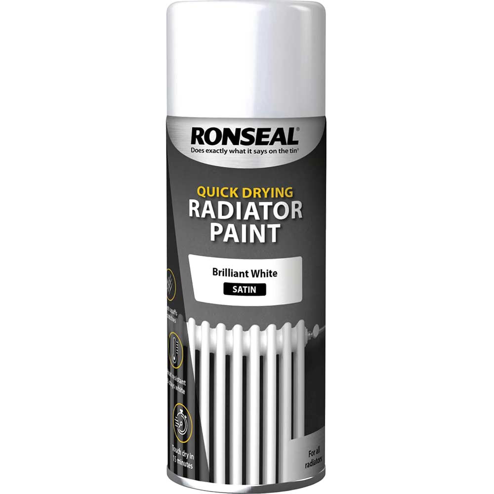 Ronseal One Coat Radiator Spray White Satin 400ml