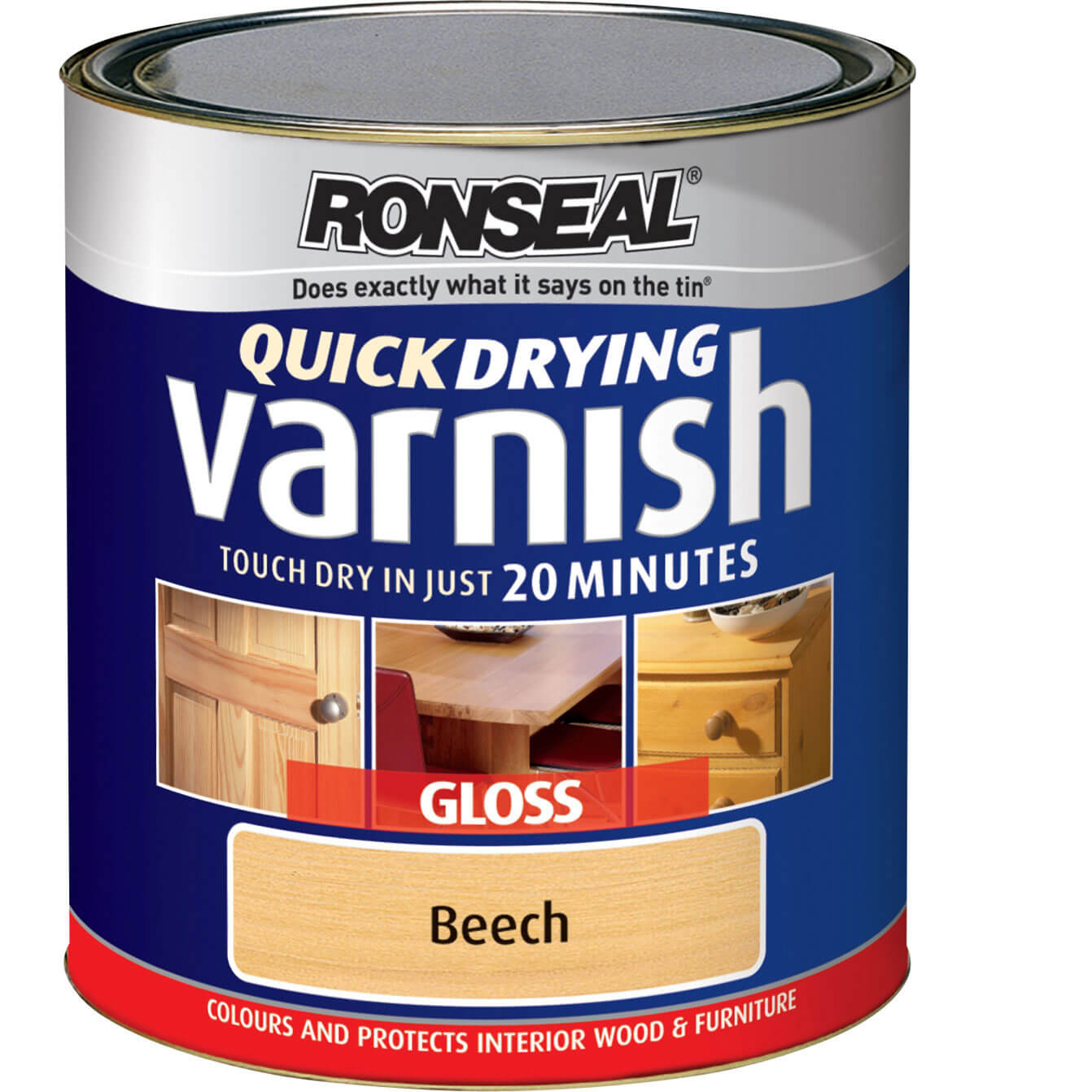 Ronseal Quick Dry Varnish Coloured Gloss Dark Oak 250ml