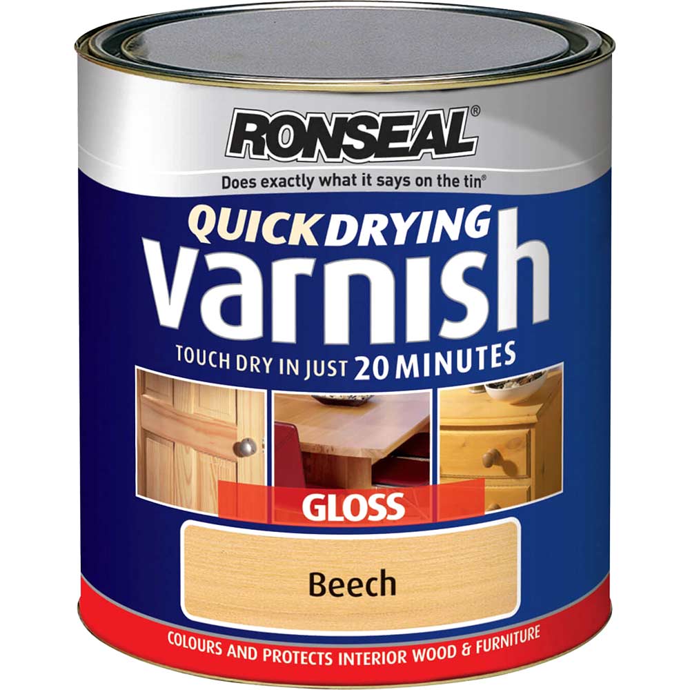 Ronseal Quick Dry Varnish Coloured Gloss Teak 250ml