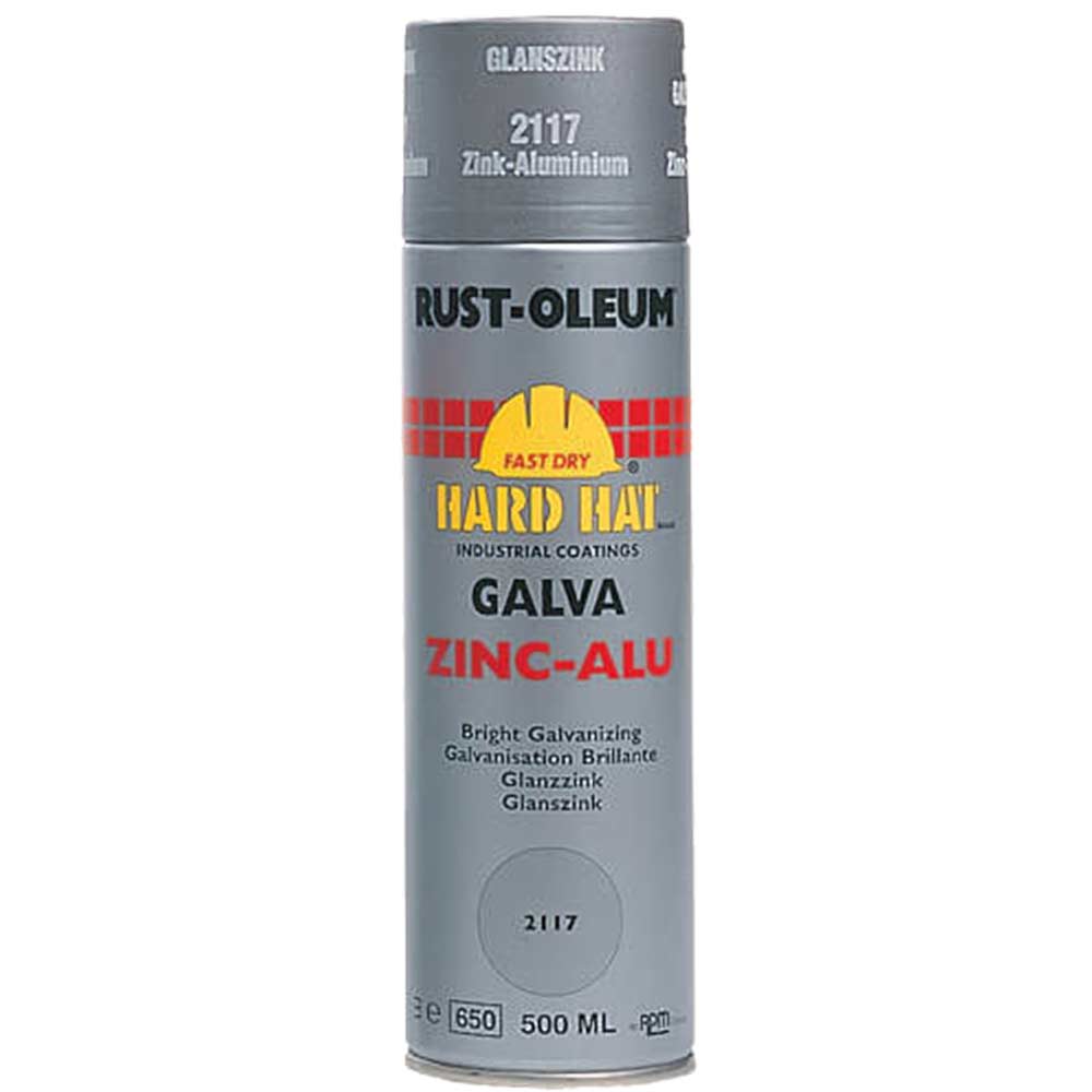 Rust Oleum 2117 Hard Hat Galva Zinc Aluminium Aerosol Metal Spray Paint 500ml