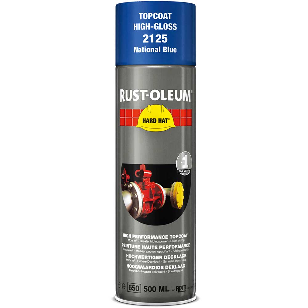 Image of Rust Oleum 2125 Hard Hat National Blue Aerosol Metal Spray Paint 500ml