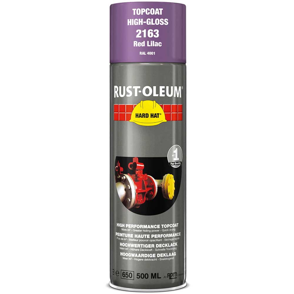 Image of Rust Oleum 2163 Hard Hat Red Lilac Aerosol Metal Spray Paint 500ml