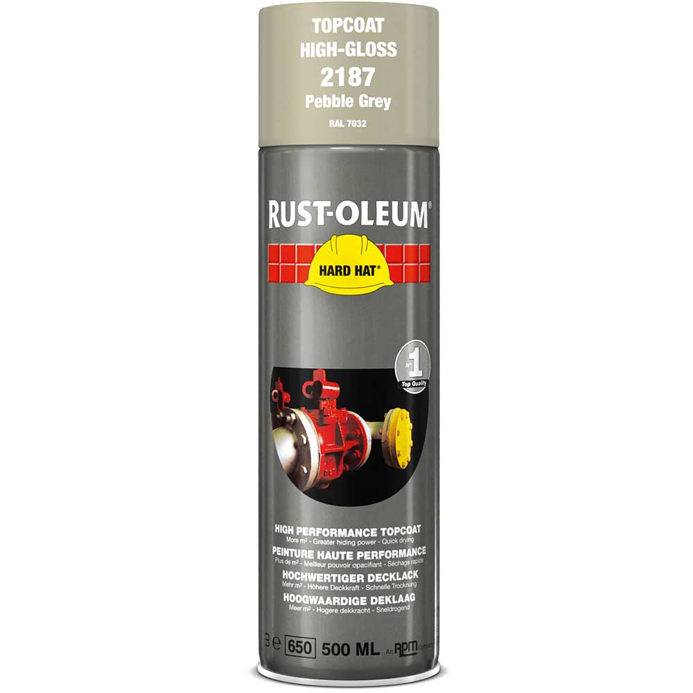 Image of Rust Oleum 2187 Hard Hat Pebble Grey Aerosol Metal Spray Paint 500ml