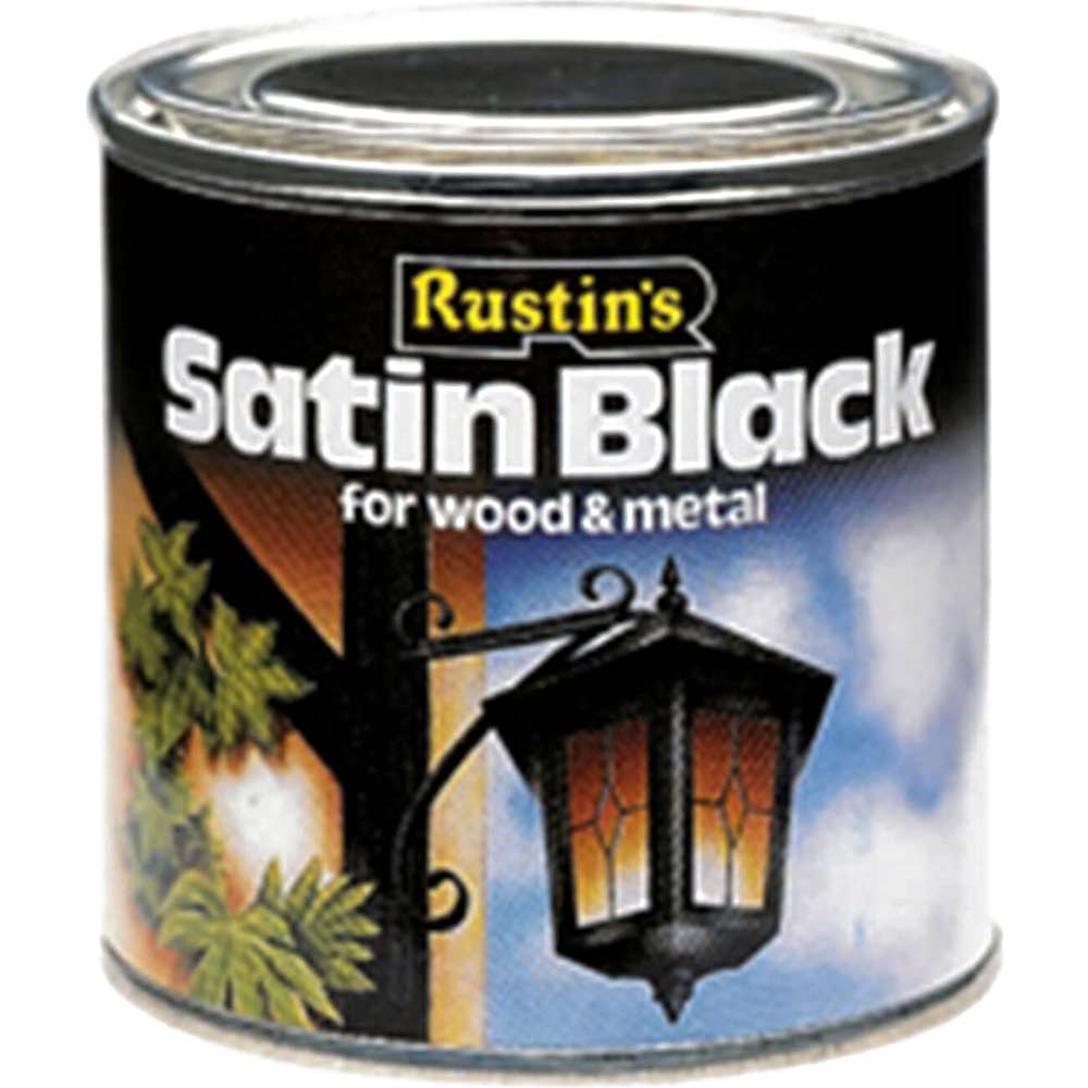 Image of Rustins Satin Paint Black 250ml