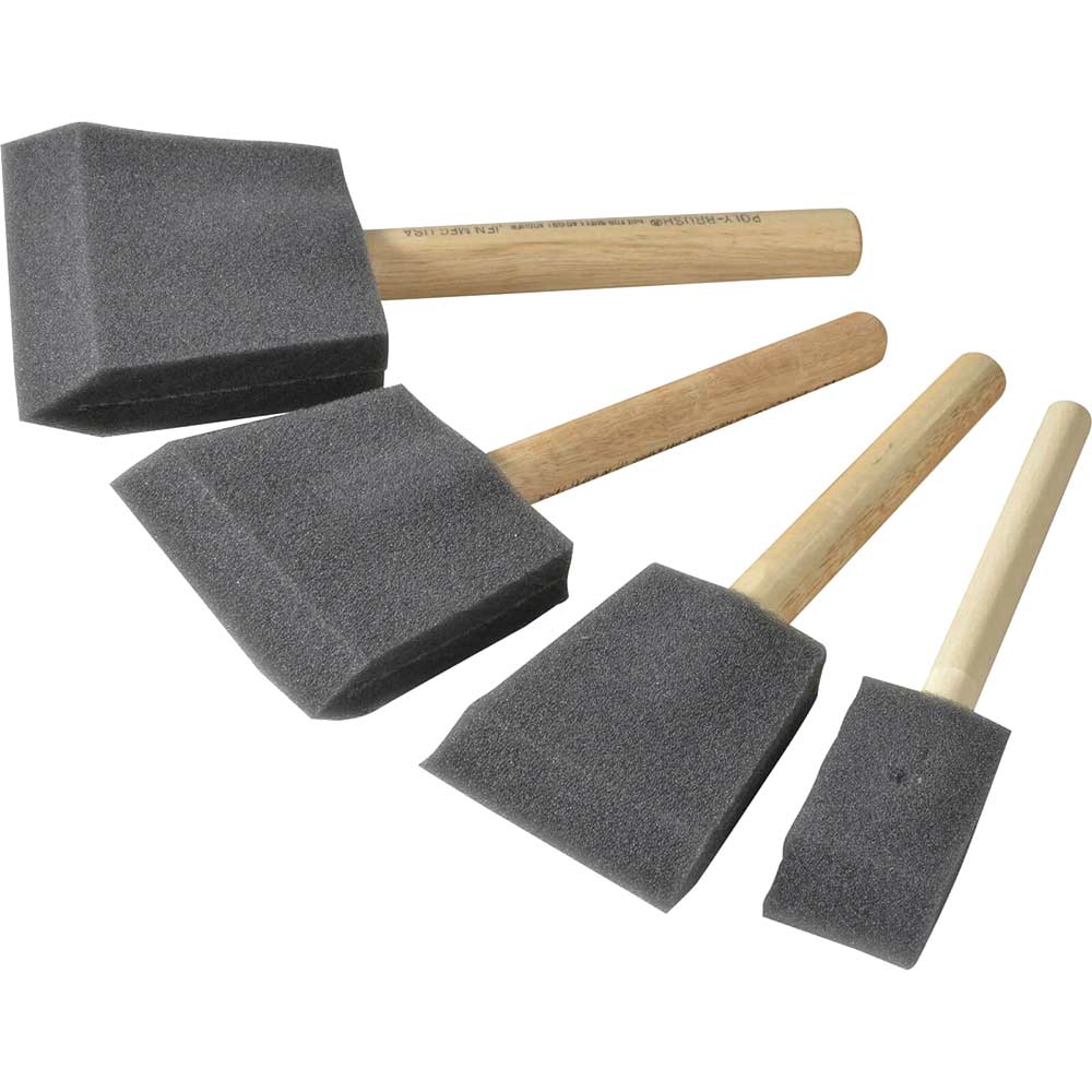 Image of Rustins Foam Brush Set 1&quot; / 2&quot; / 3&quot; / 4&quot;