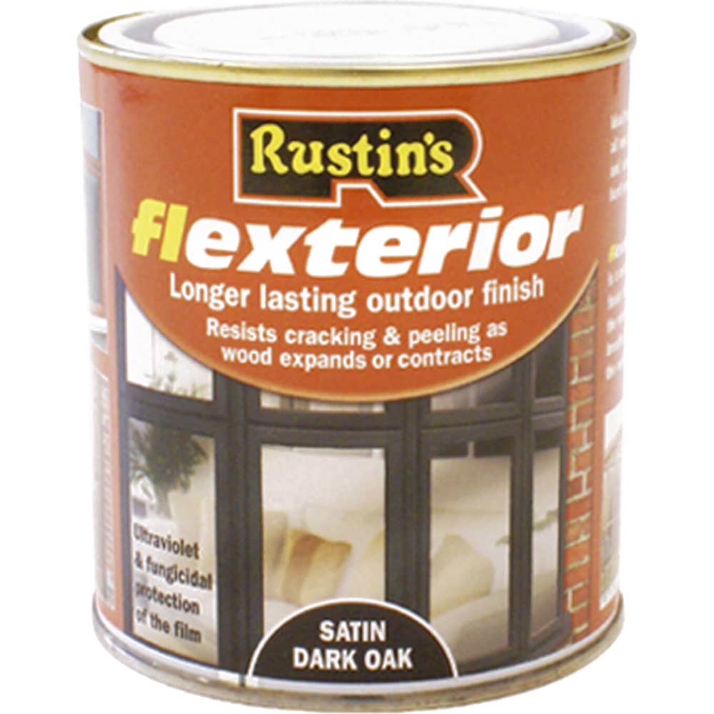 Rustins Flexterior Varnish Dark Oak 500ml