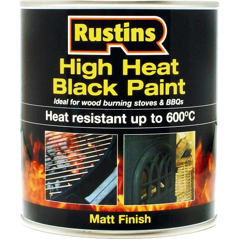 Rustins High Heat 600?C Black Paint 250ml