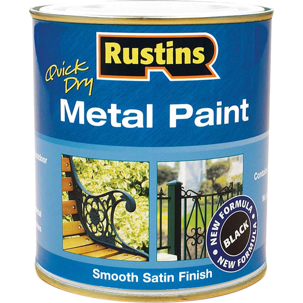 Rustins Metal Paint Smooth Satin Black 250ml
