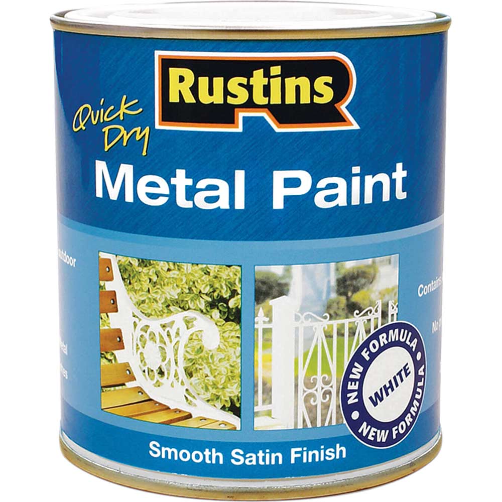 Rustins Metal Paint Smooth Satin White 1 Litre