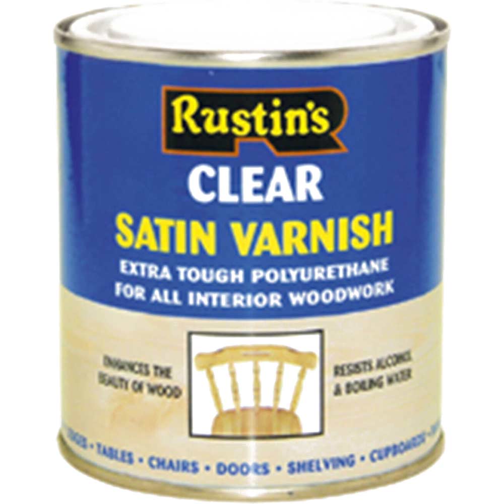 Image of Rustins Polyurethane Varnish Satin Clear 250ml