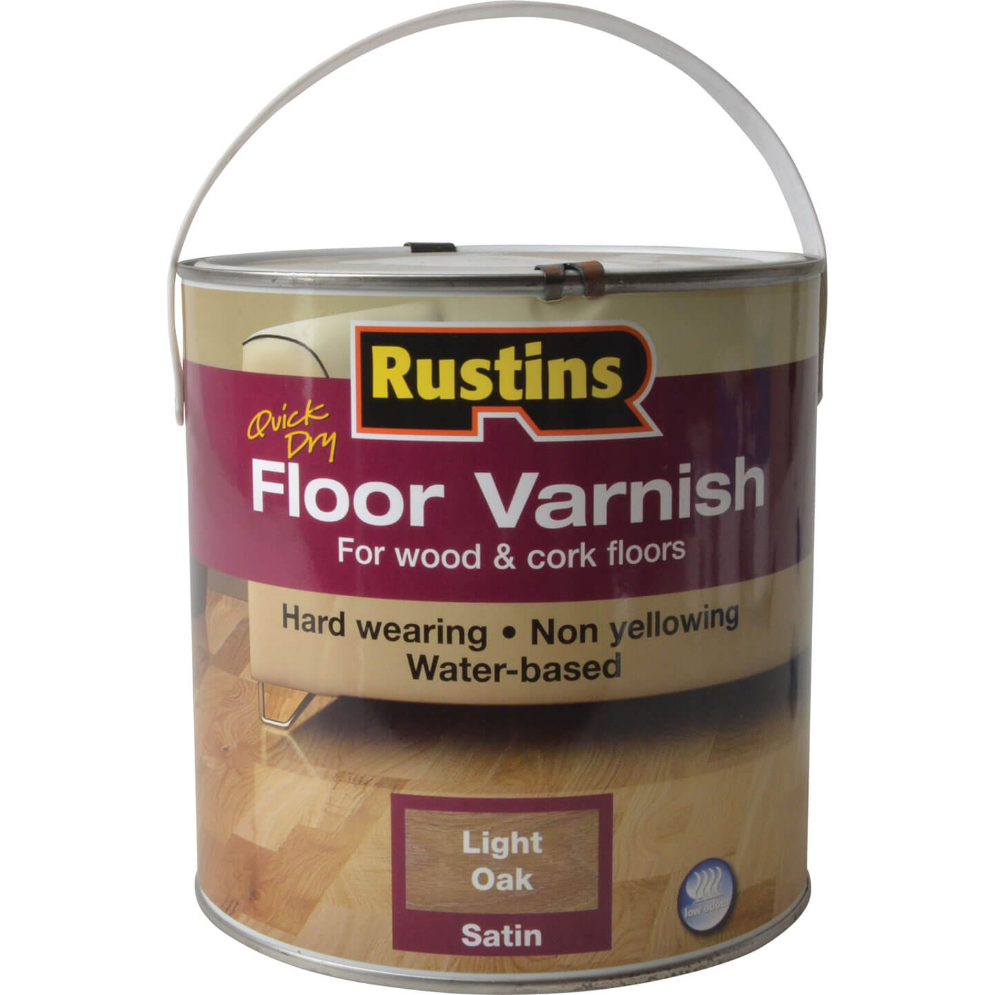 Rustins Quick Dry Coloured Floor Varnish Light Oak 2.5 Litre