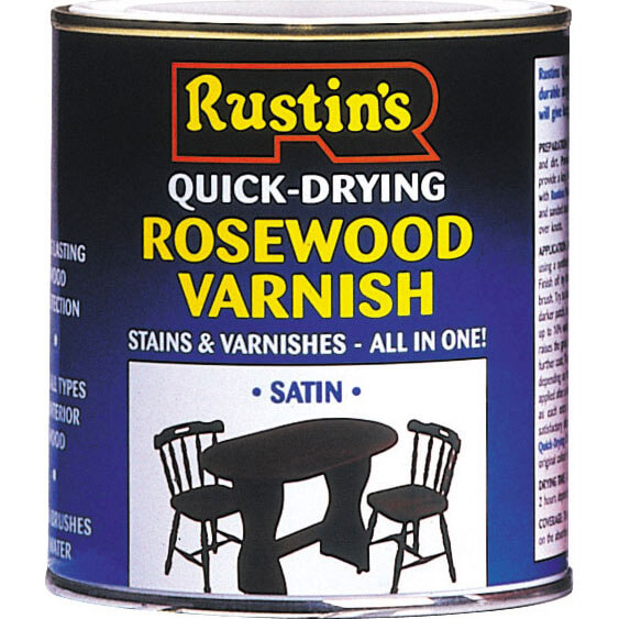 Rustins Quick Dry Coloured Varnish Satin Rosewood 250ml