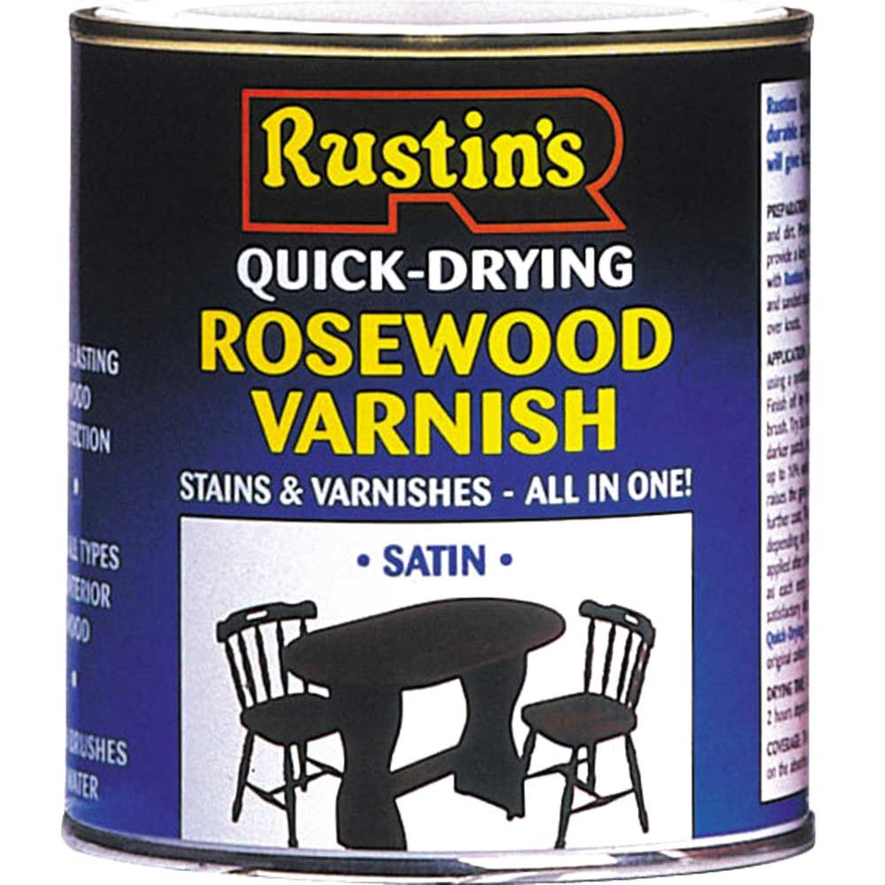 Image of Rustins Quick Dry Coloured Varnish Satin Teak 250ml