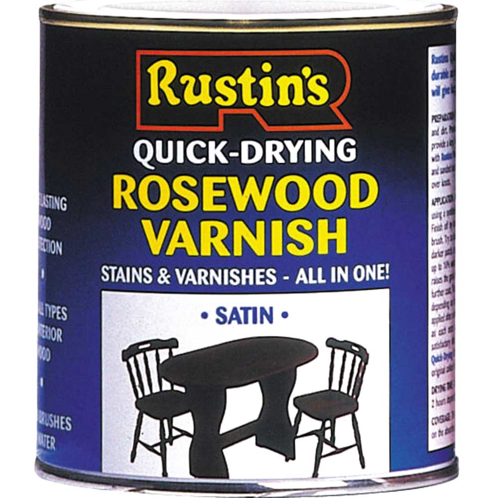 Rustins Quick Dry Coloured Varnish Satin Rosewood 250ml